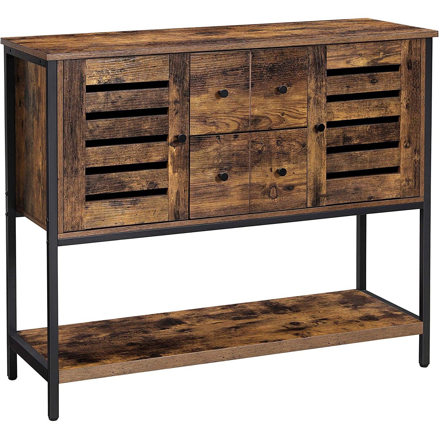 Ormar za pohranu Industrijski stil 2 ladice 100 x 35 x 84,5 cm | Vasagle-vitahome.hr