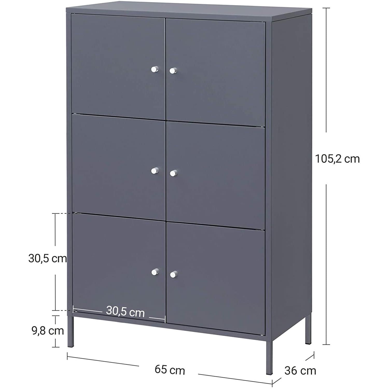 Ormar za pohranu, metalni uredski ormar na 3 razine 65 x 36 x 105,2 cm | SONGMICS-vitahome.hr