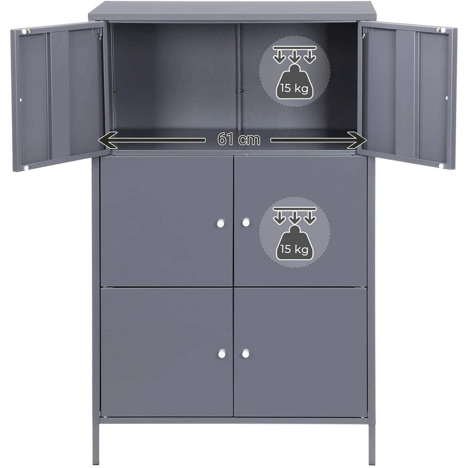 Ormar za pohranu, metalni uredski ormar na 3 razine 65 x 36 x 105,2 cm | SONGMICS-vitahome.hr