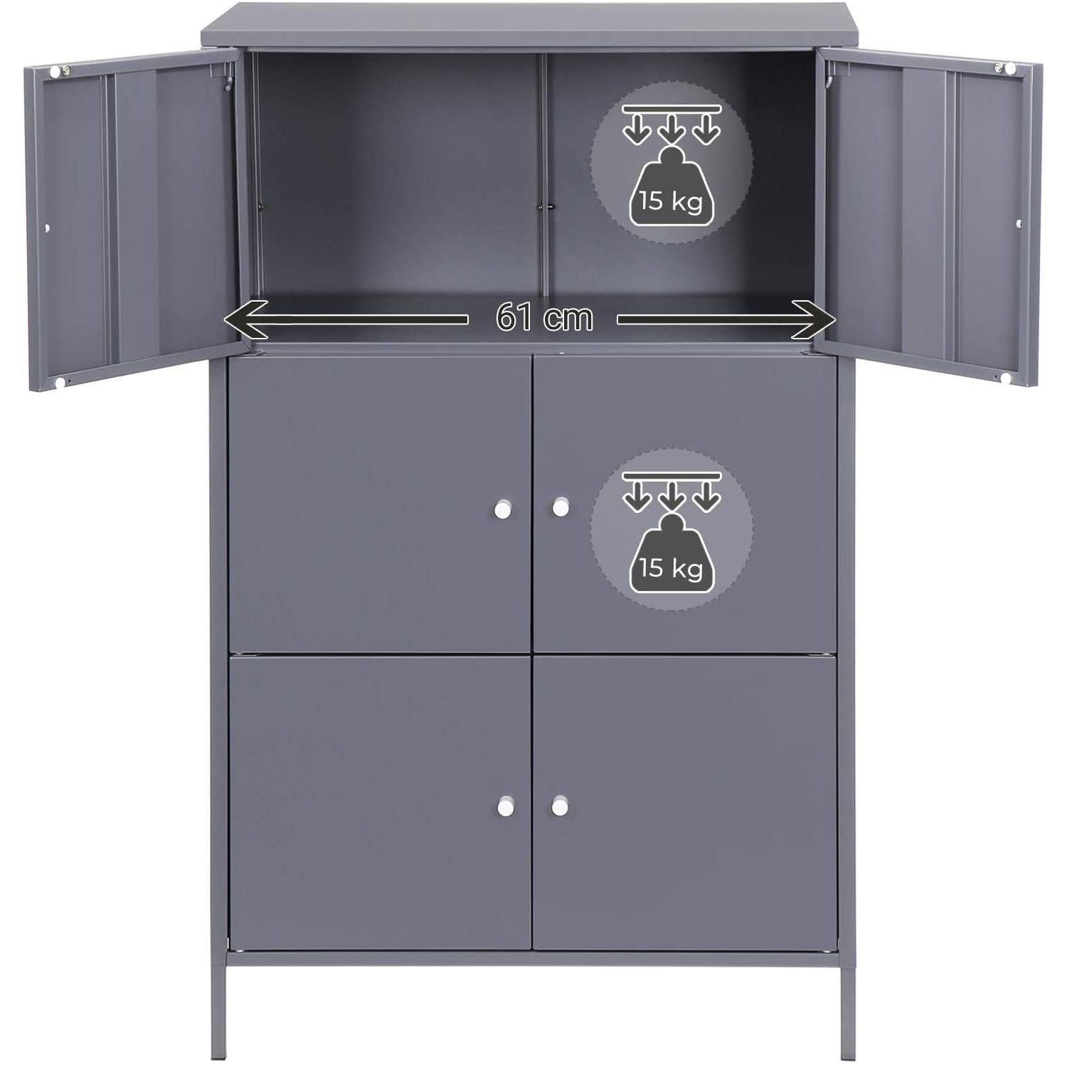 Ormar za pohranu, metalni uredski ormar na 3 razine 65 x 36 x 105,2 cm | SONGMICS-vitahome.hr