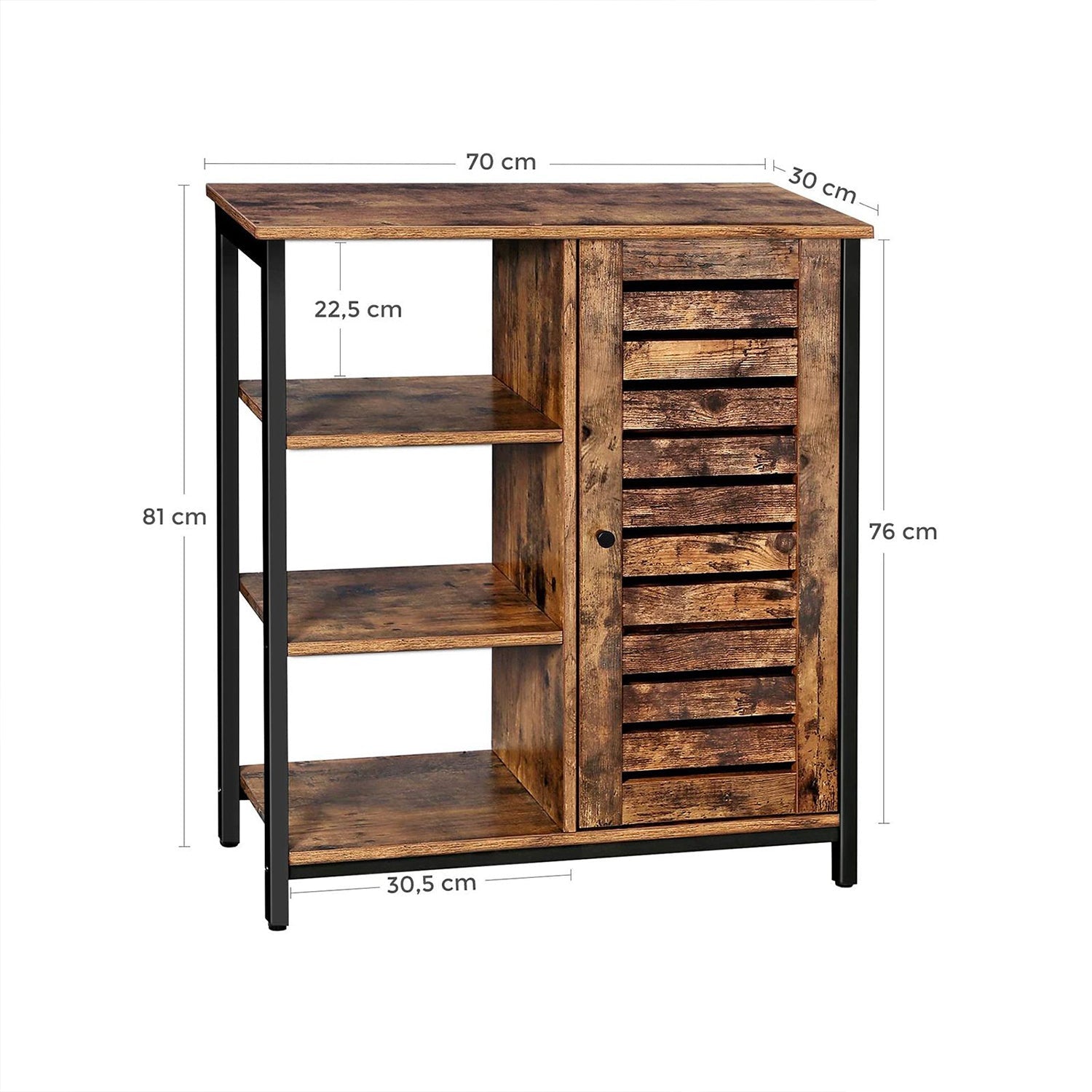 Ormar za pohranu Rustikalno smeđa 70 x 30 x 81,5 cm | Vasagle-vitahome.hr