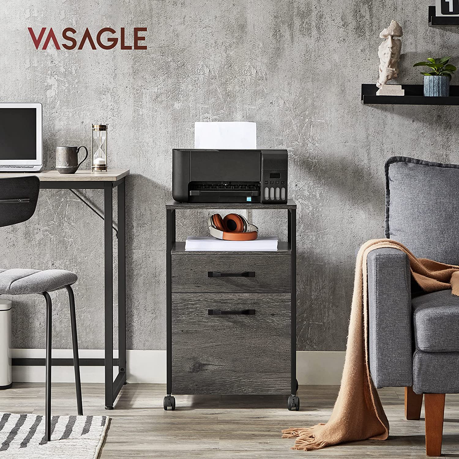 Ormar za spise 41 x 66 x 45 cm, antracit sivo crni | Vasagle-vitahome.hr