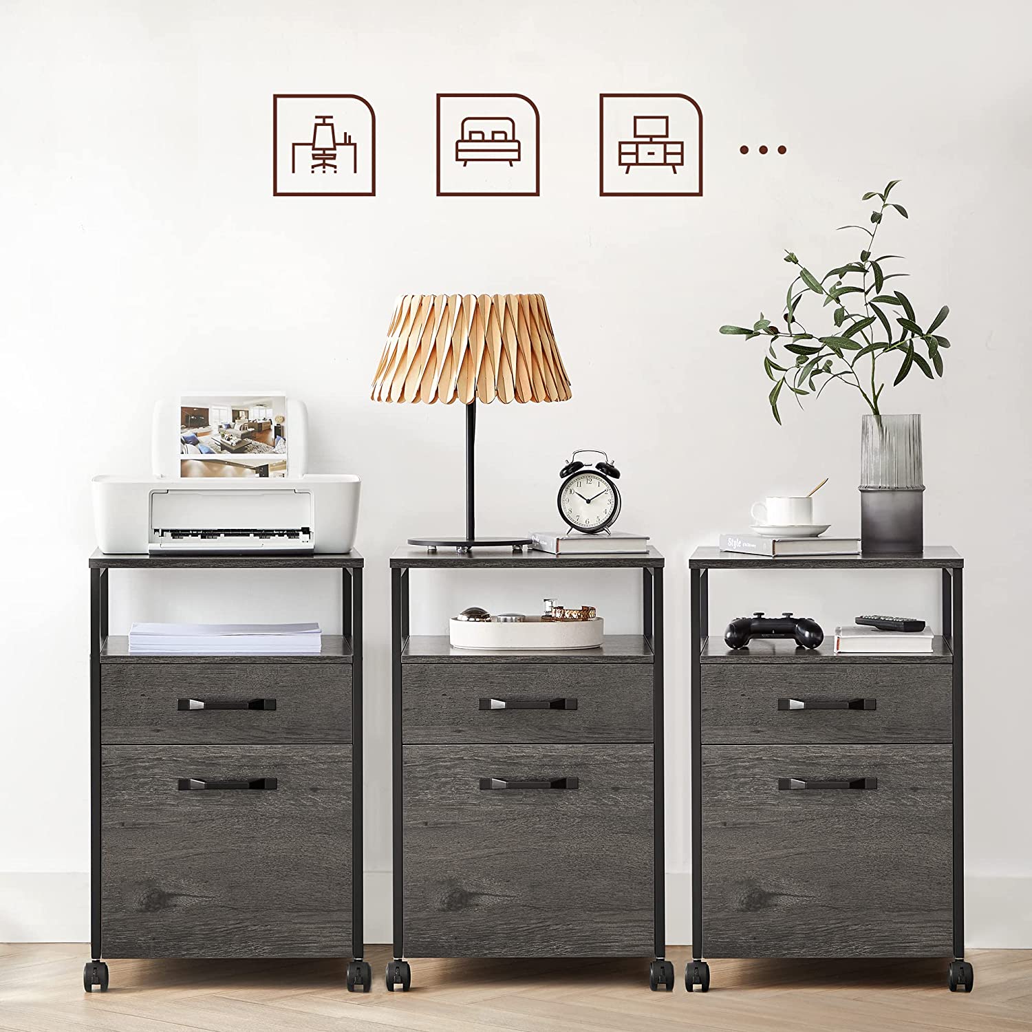 Ormar za spise 41 x 66 x 45 cm, antracit sivo crni | Vasagle-vitahome.hr