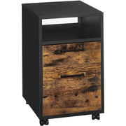 Ormar za spise, Uredski ormar s 2 ladice, 39 x 64 x 46 cm, rustikalno smeđa i crna | SONGMICS-vitahome.hr