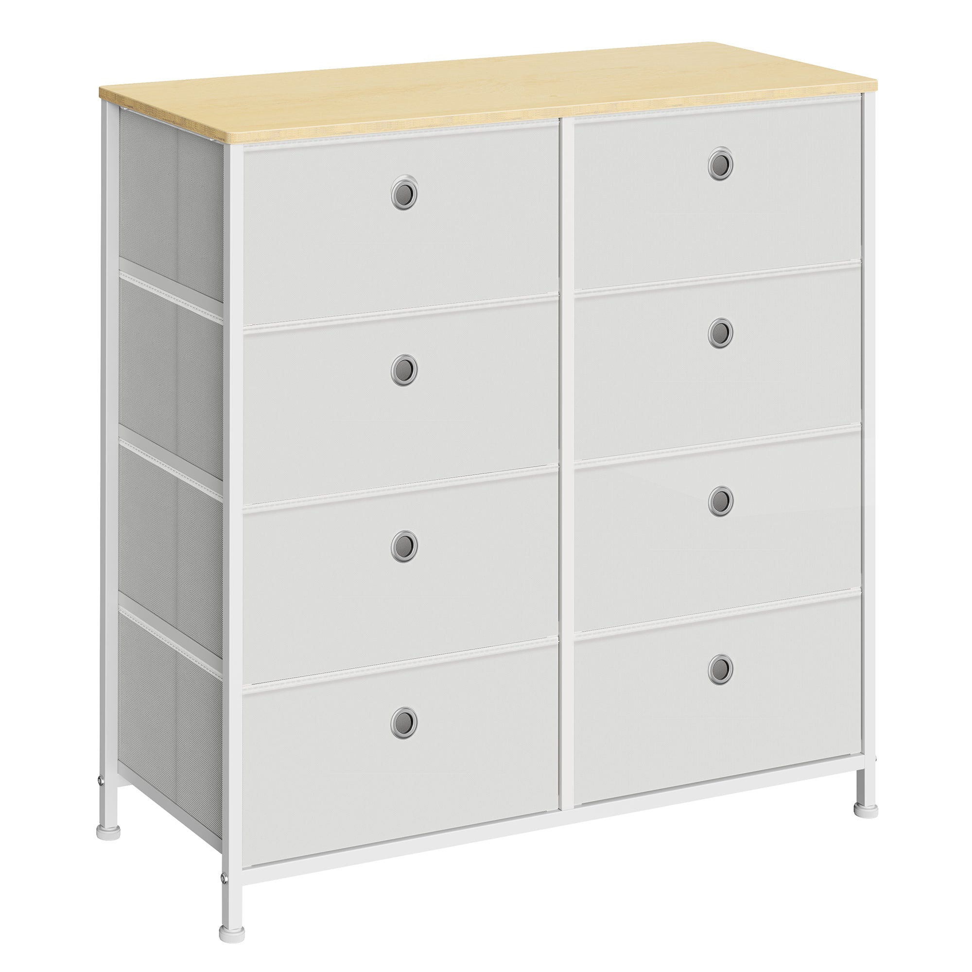 Ormarić s 8 platnenih ladica, komoda 30 x 80 x 81,5 cm, krem bijele boje | SONGMICS-vitahome.hr