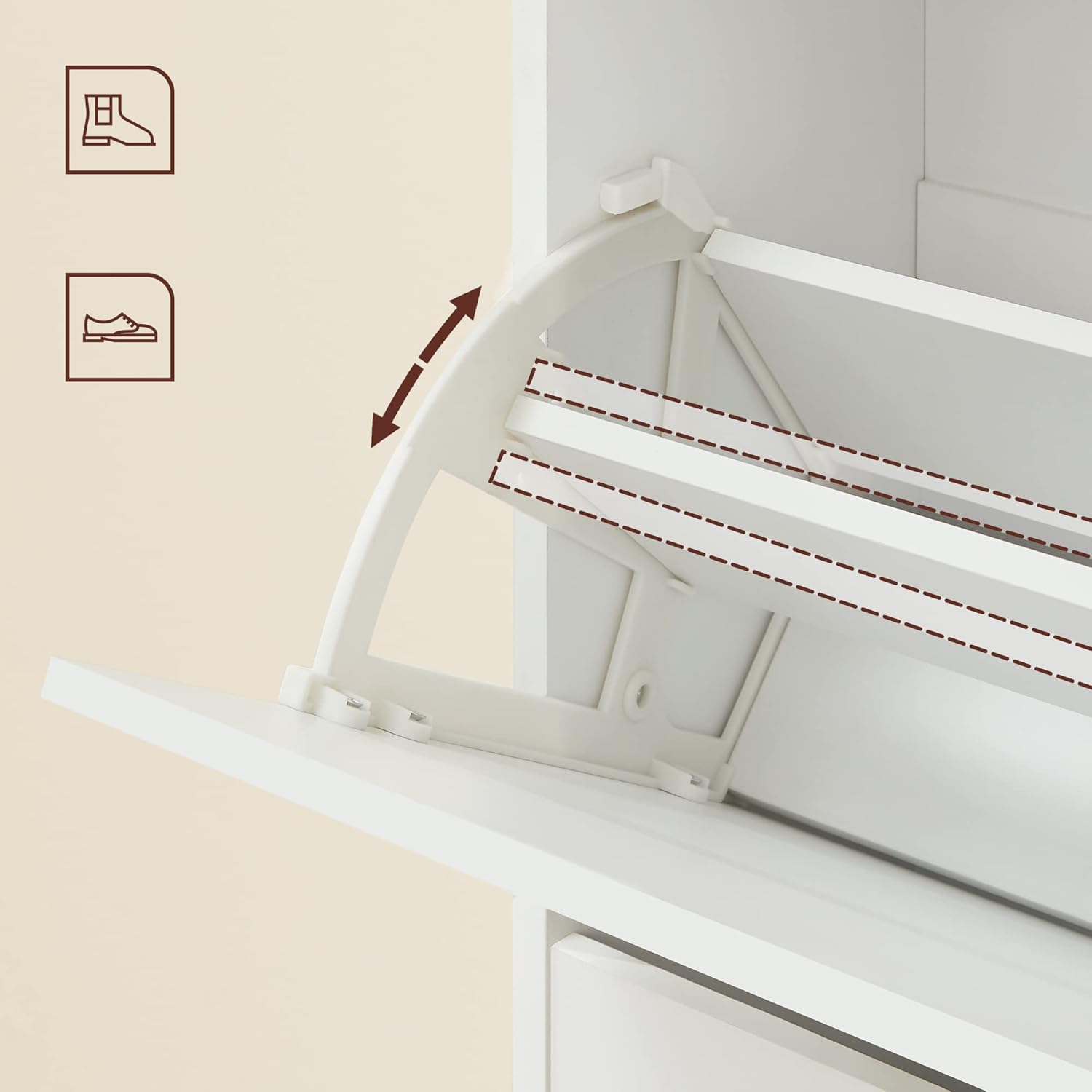 Ormarić za cipele na 3 razine s 3 vrata koja se otvaraju 60 x 120 x 24 cm, bijela | VASAGLE-vitahome.hr