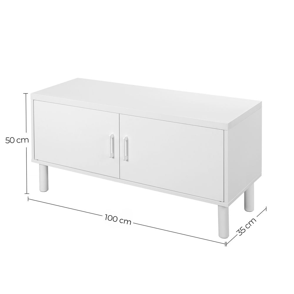 Ormarić za cipele s dvostrukim vratima, 100 x 50 x 35 cm, klasičnog stila, bijeli | VASAGLE-vitahome.hr