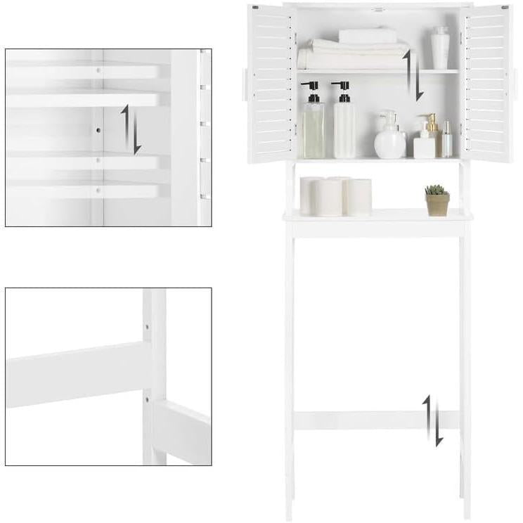 Ormarić za iznad WC školjke, organizator kupaonice, 23x60x173 cm, bijeli | SONGMICS-vitahome.hr