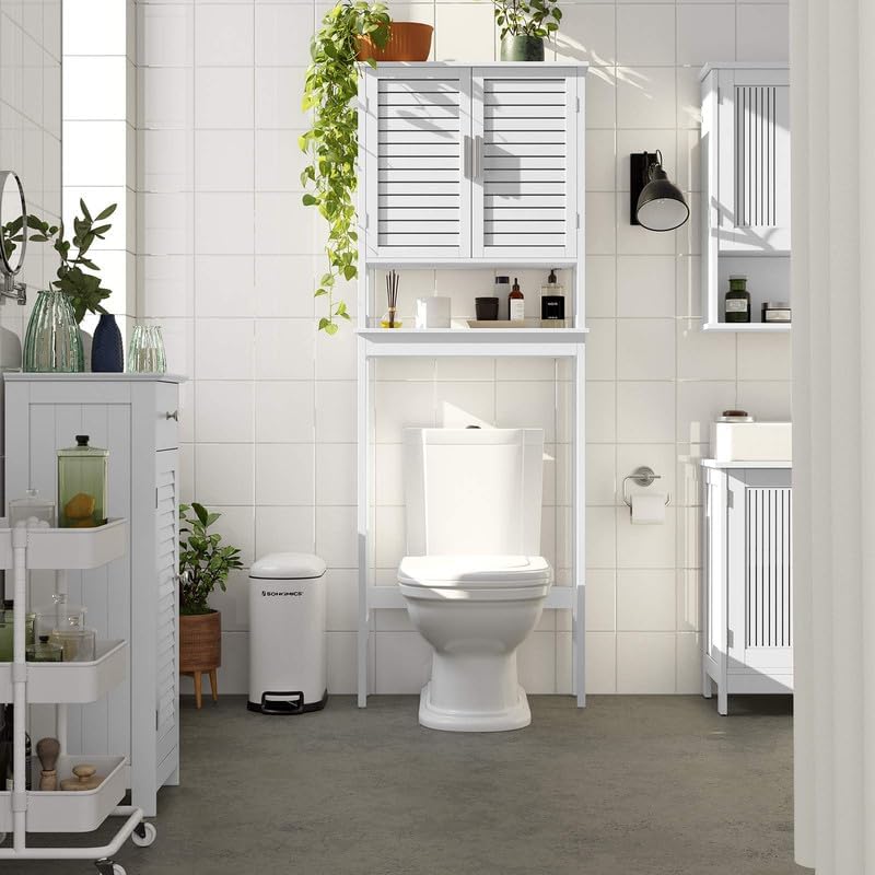 Ormarić za iznad WC školjke, organizator kupaonice, 23x60x173 cm, bijeli | SONGMICS-vitahome.hr