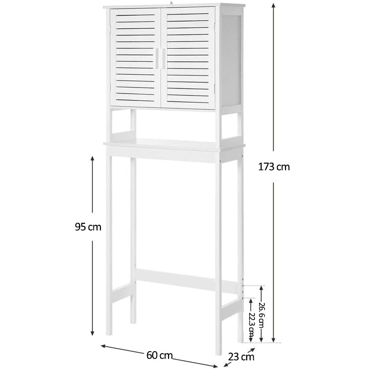 Ormarić za iznad WC školjke, organizator kupaonice, 23x60x173 cm, bijeli | SONGMICS-vitahome.hr