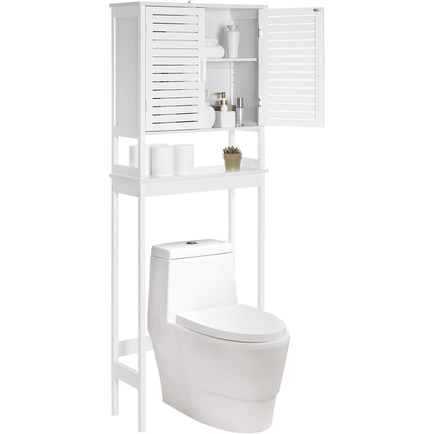 Ormarić za iznad WC školjke, organizator kupaonice, 23x60x173 cm, bijeli | SONGMICS-vitahome.hr