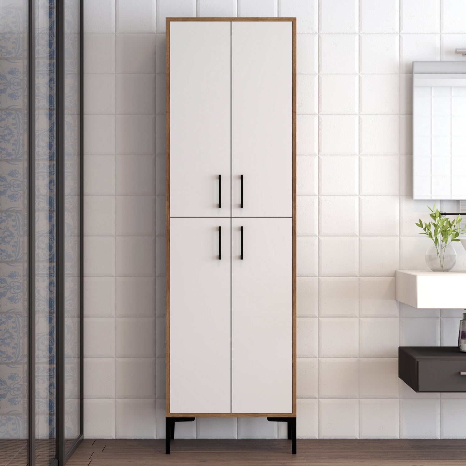 Ormarić za pohranu Berlin A - Walnut, White | AG-vitahome.hr