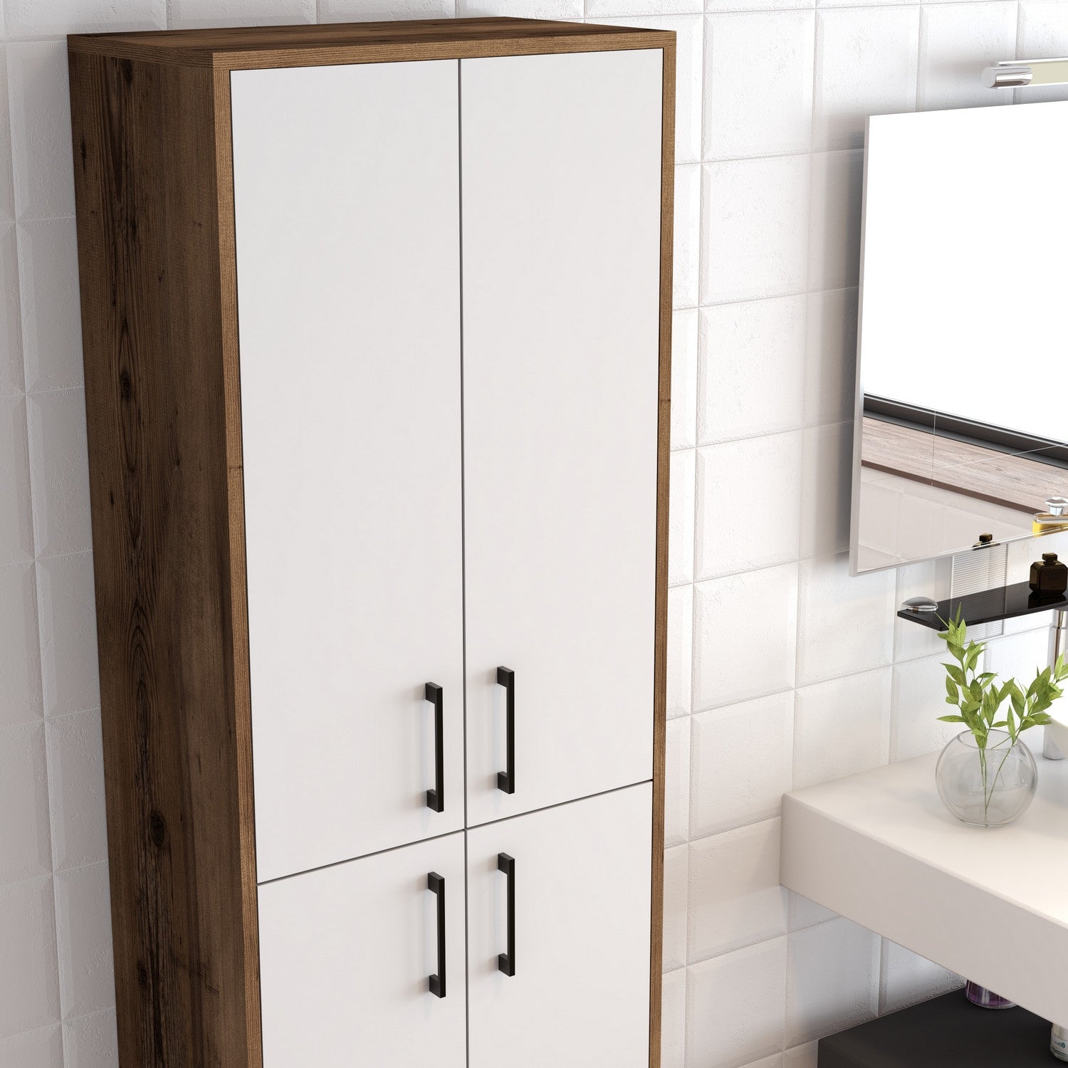 Ormarić za pohranu Berlin A - Walnut, White | AG-vitahome.hr