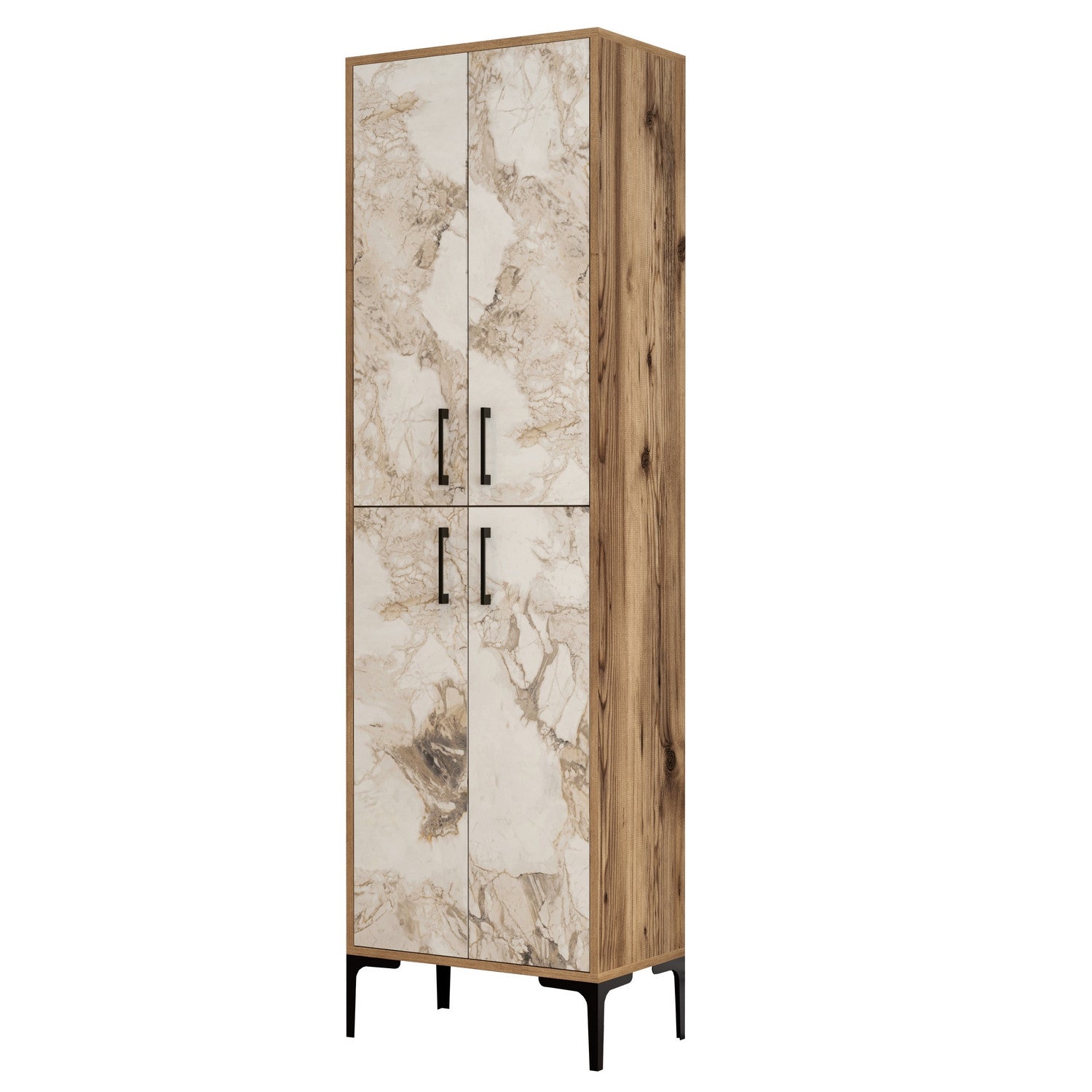 Ormarić za pohranu Berlin A - Walnut, White Marble | AG-vitahome.hr