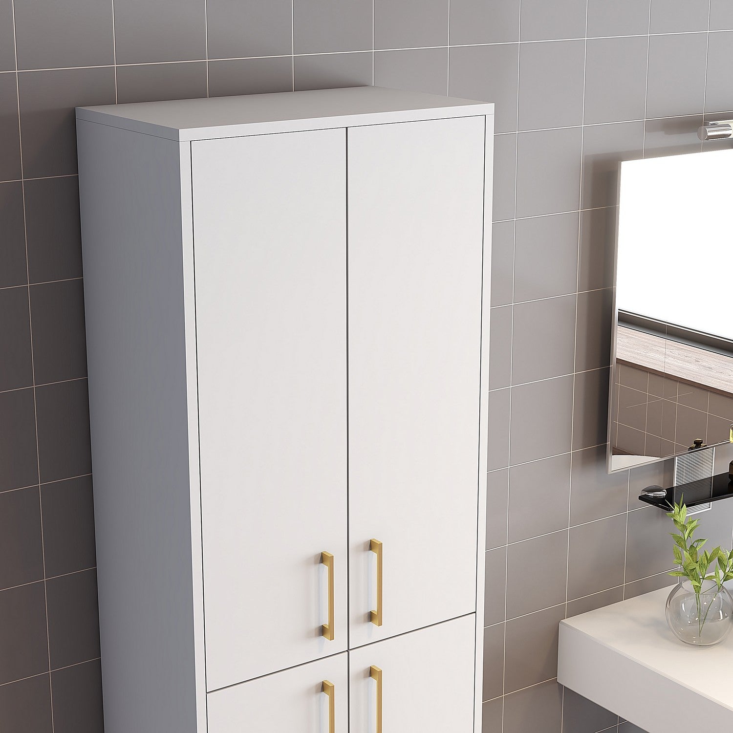 Ormarić za pohranu Berlin A - White, Gold | AG-vitahome.hr