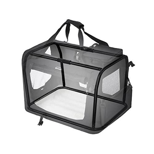 Összecsukható kisállathordozó 91 x 63 x 63 cm, XXL-es kutyaszállító, fekete-FEANDREA-Vita Home