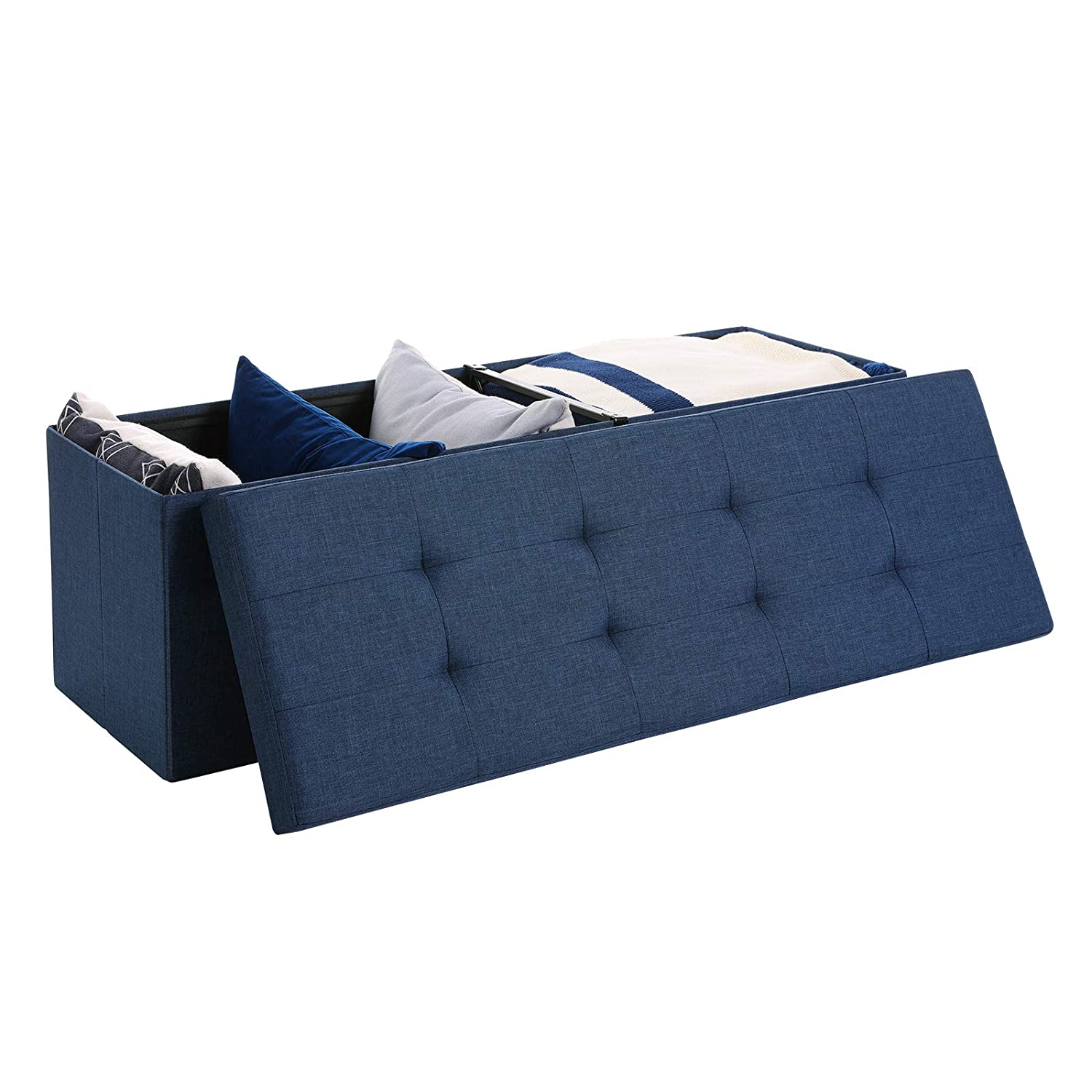 Otomanska klupa za odlaganje, 110 x 38 x 38 cm, tamnoplava | SONGMICS-vitahome.hr