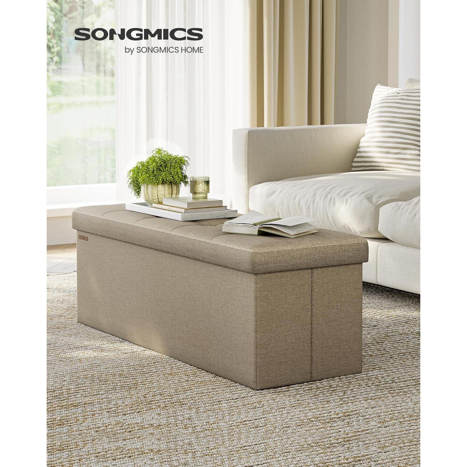 Otomanska klupa za pohranu, kapaciteta 130l, 38 x 110 x 38 cm, smeđe boje| SONGMICS | SONGMICS-vitahome.hr