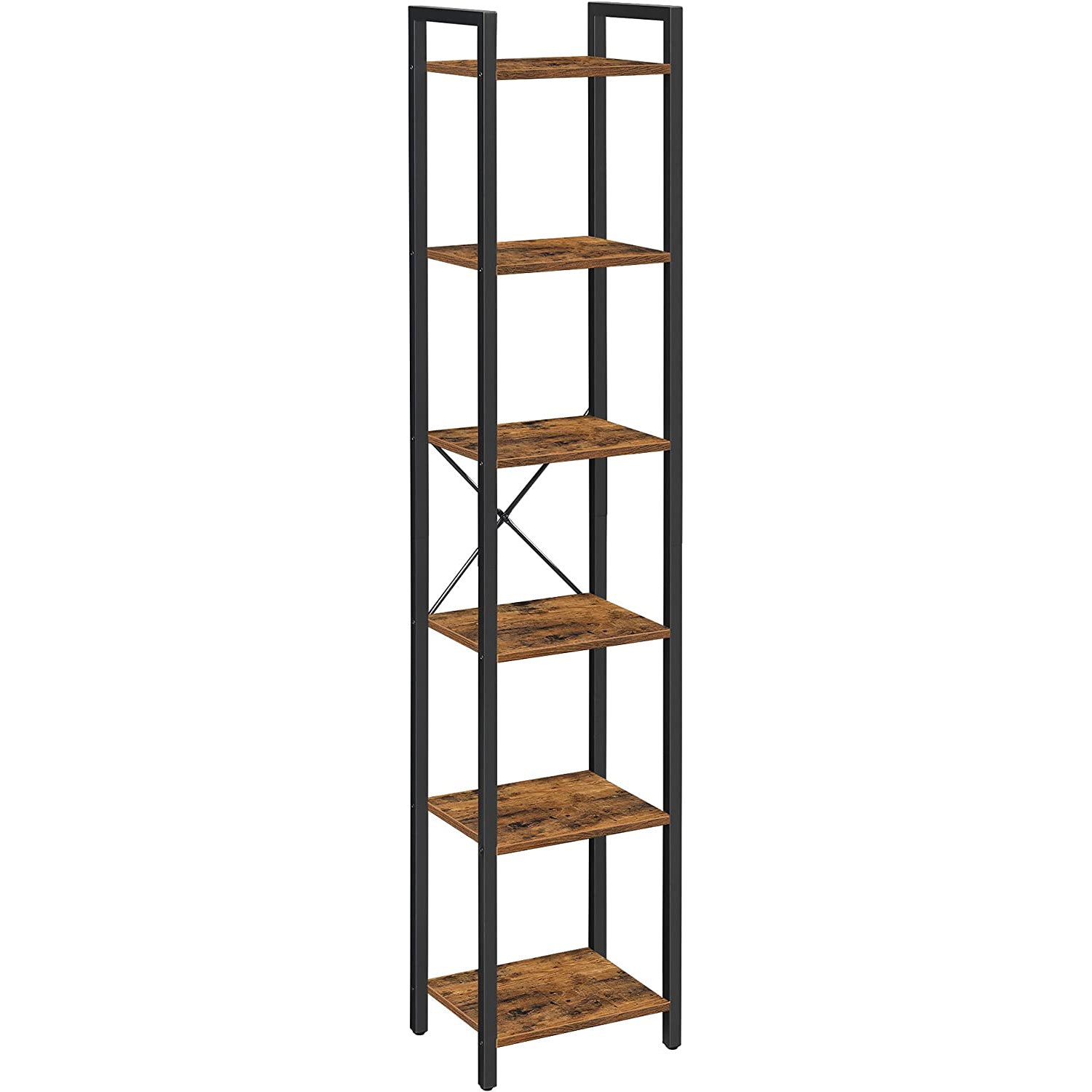 Otvorena polica za knjige, 40 x 187,5 x 30 cm, rustikalno smeđa i crna | Vasagle-vitahome.hr