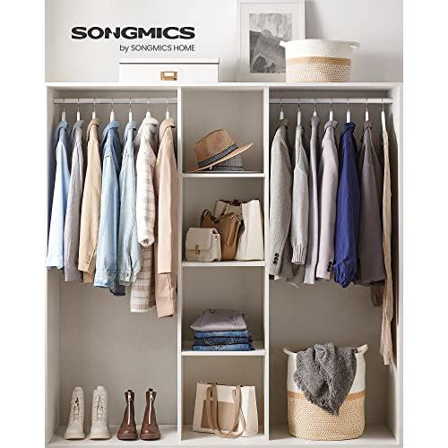 Paket od 20 drvenih vješalica s protukliznom gumenom površinom, bijele | SONGMICS-vitahome.hr
