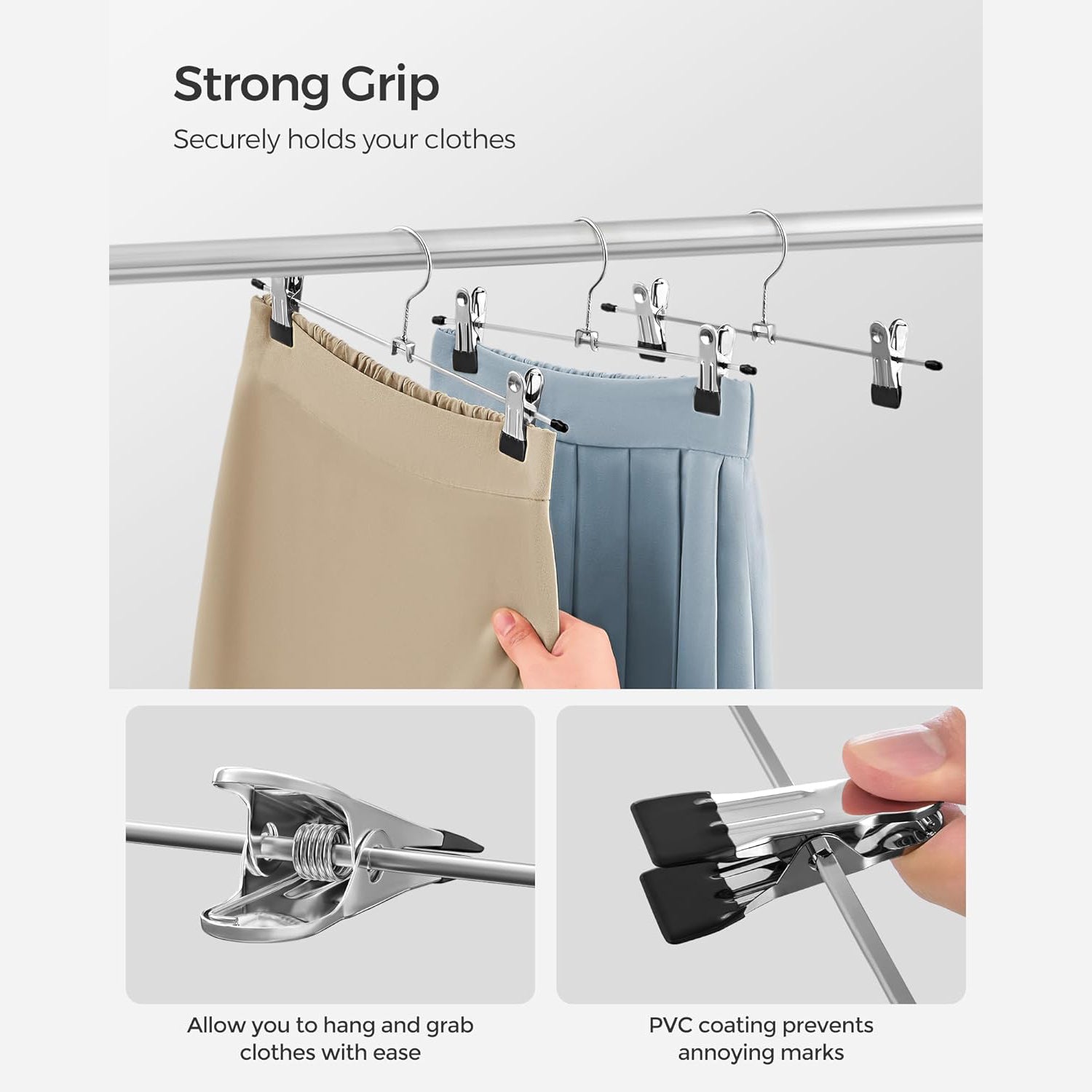 Paket od 20 metalnih vješalica za hlače i skunje 31 x 10,5 cm | SONGMICS-vitahome.hr