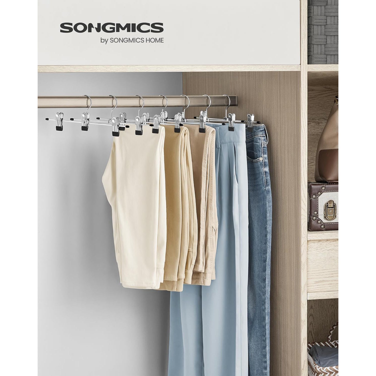 Paket od 20 metalnih vješalica za hlače i skunje 31 x 10,5 cm | SONGMICS-vitahome.hr