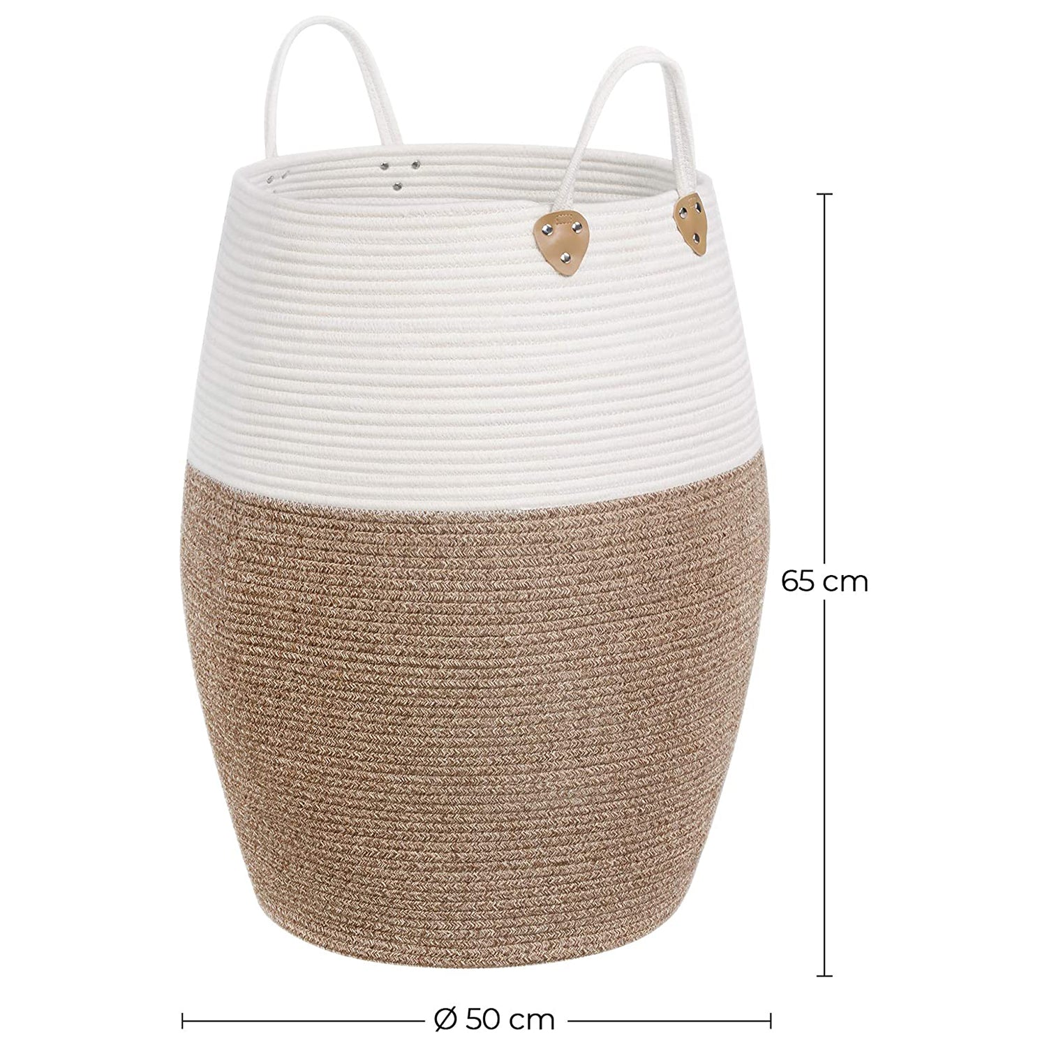Pamučna košara za rublje, košara za pohranu od 125 L, bež | SONGMICS-vitahome.hr