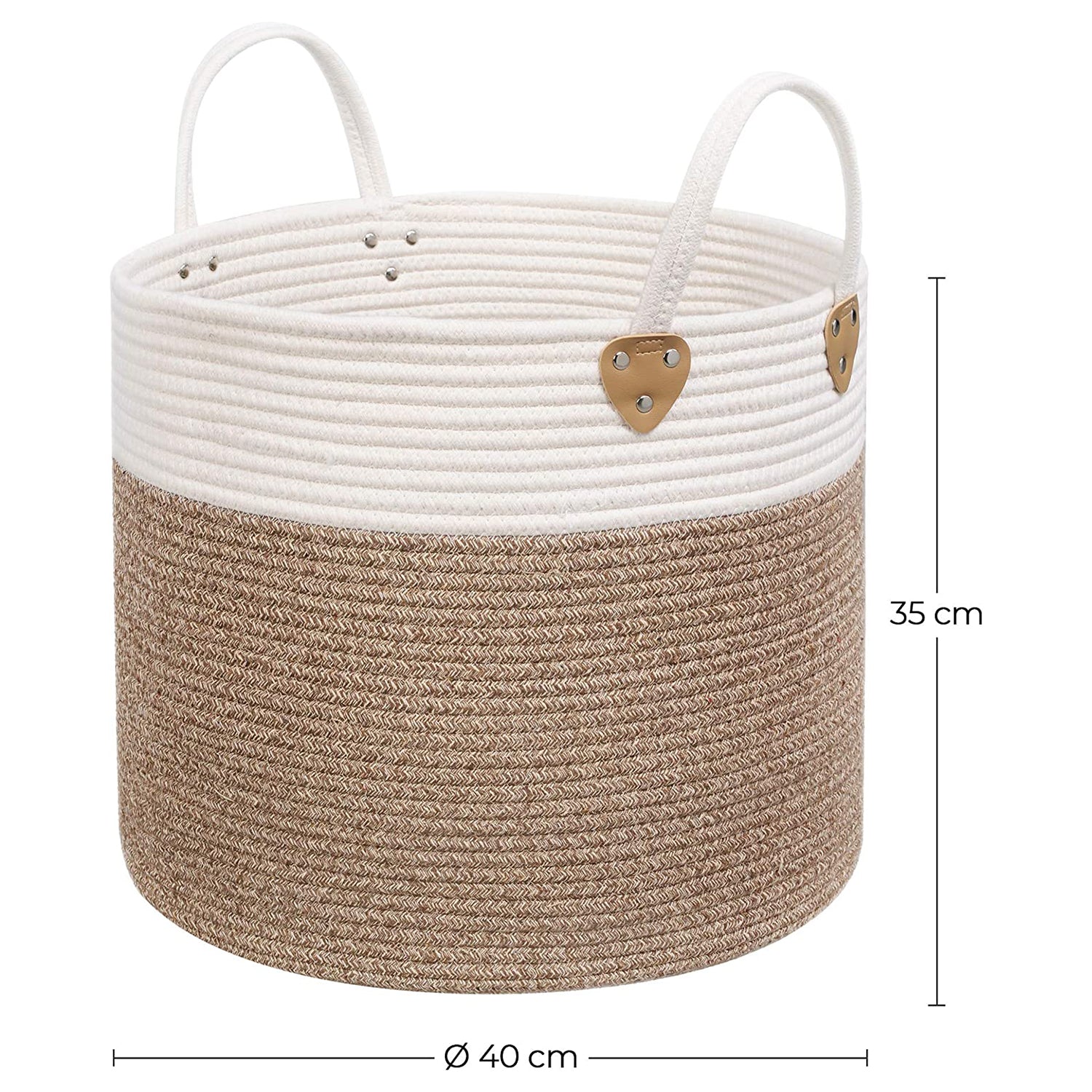 Pamučna košara za rublje, košara za pohranu od 50 L, smeđe-bež | SONGMICS-vitahome.hr