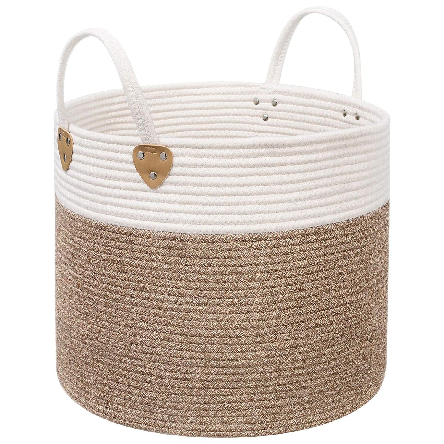 Pamučna košara za rublje, košara za pohranu od 50 L, smeđe-bež | SONGMICS-vitahome.hr