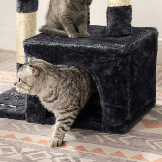 Penjalica za mačke 72 cm 3 pompona, dimno siva | FEANDREA-vitahome.hr