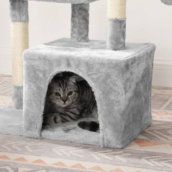 Penjalica za mačke 72 cm 3 pompona, svijetlo siva | FEANDREA-vitahome.hr
