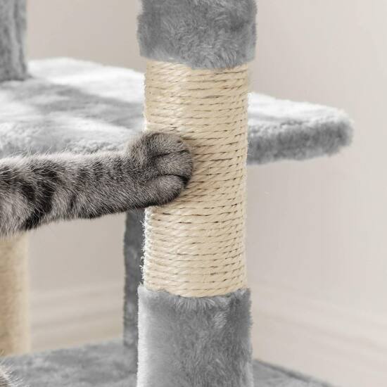 Penjalica za mačke 72 cm 3 pompona, svijetlo siva | FEANDREA-vitahome.hr