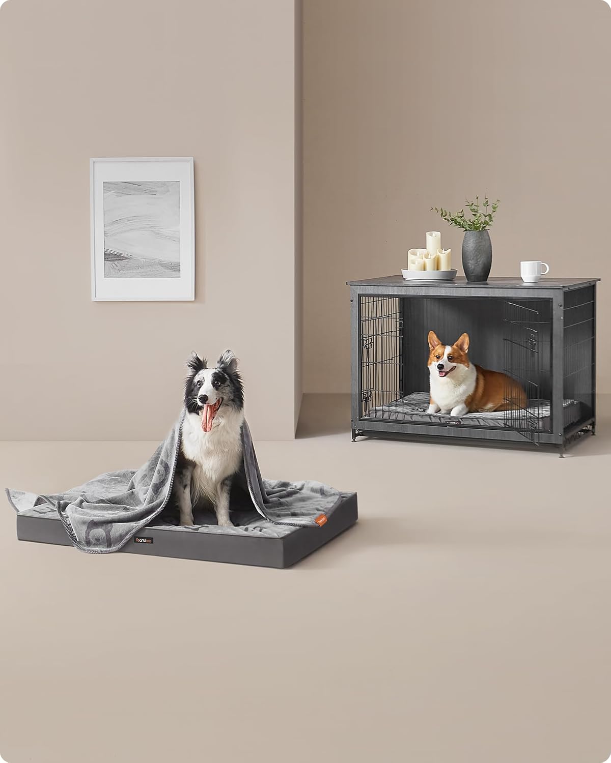 Perivi krevet za velike pse, prostirka za pse 120 x 74 x 10 cm, siva | FEANDREA | FEANDREA-vitahome.hr