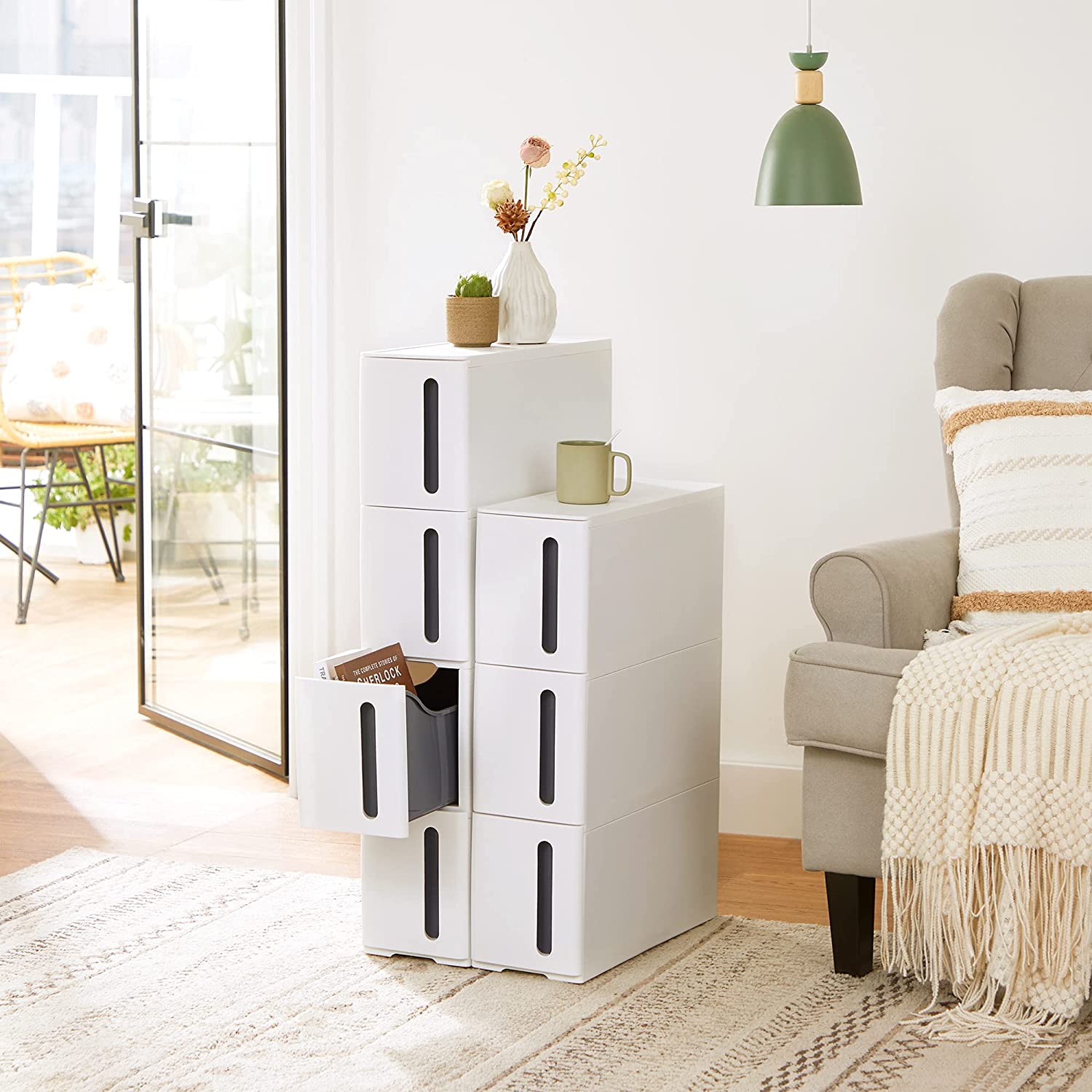 Plastične ladice za pohranu, uska kolica za pohranu 45 x 84 x 17 cm | SONGMICS-vitahome.hr
