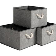Platnene kutije za pohranu, set od 3 kom, 40 x 25 x 30 cm, sive | SONGMICS-vitahome.hr