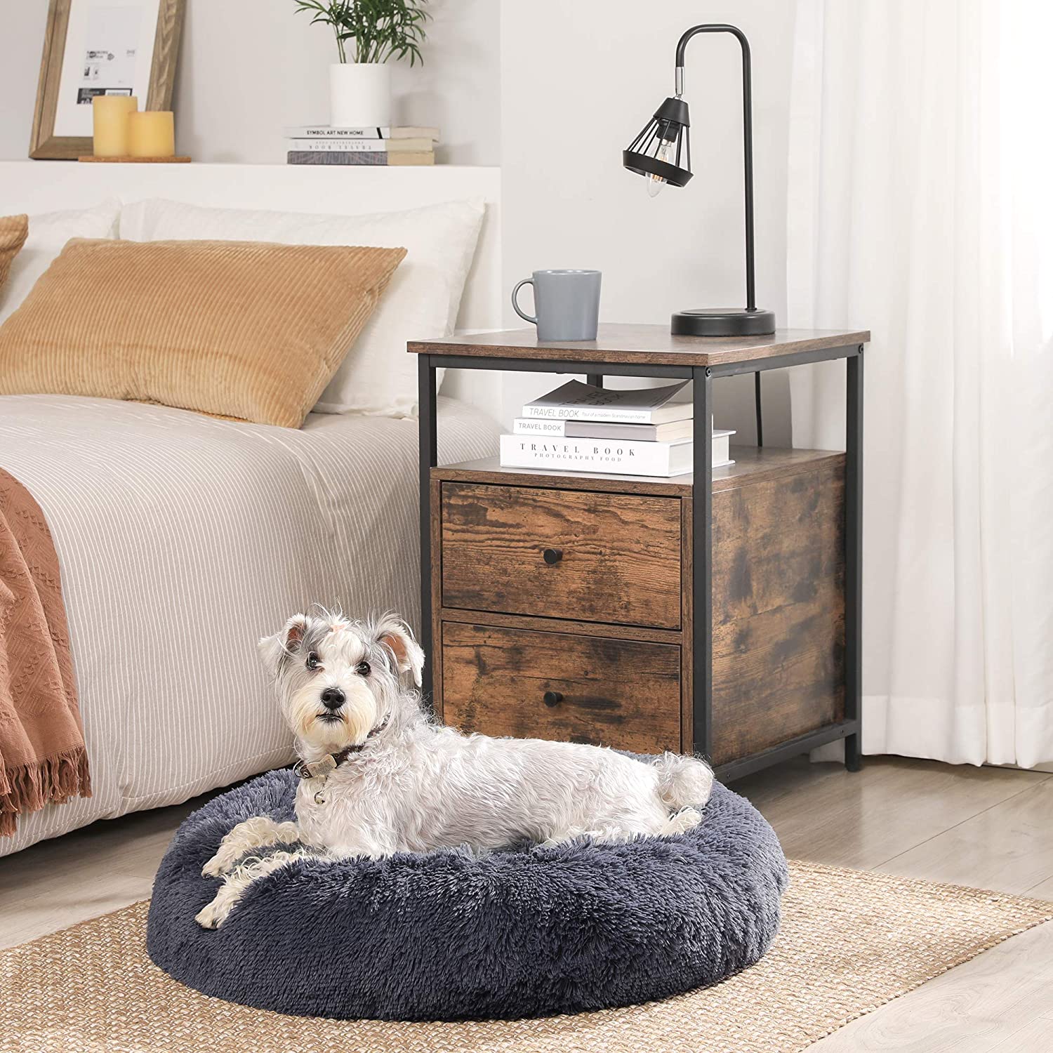 Plišani, okrugli krevetić za mačke i manje rase pasa, 60 cm, tamno sive boje | FEANDREA | FEANDREA-vitahome.hr