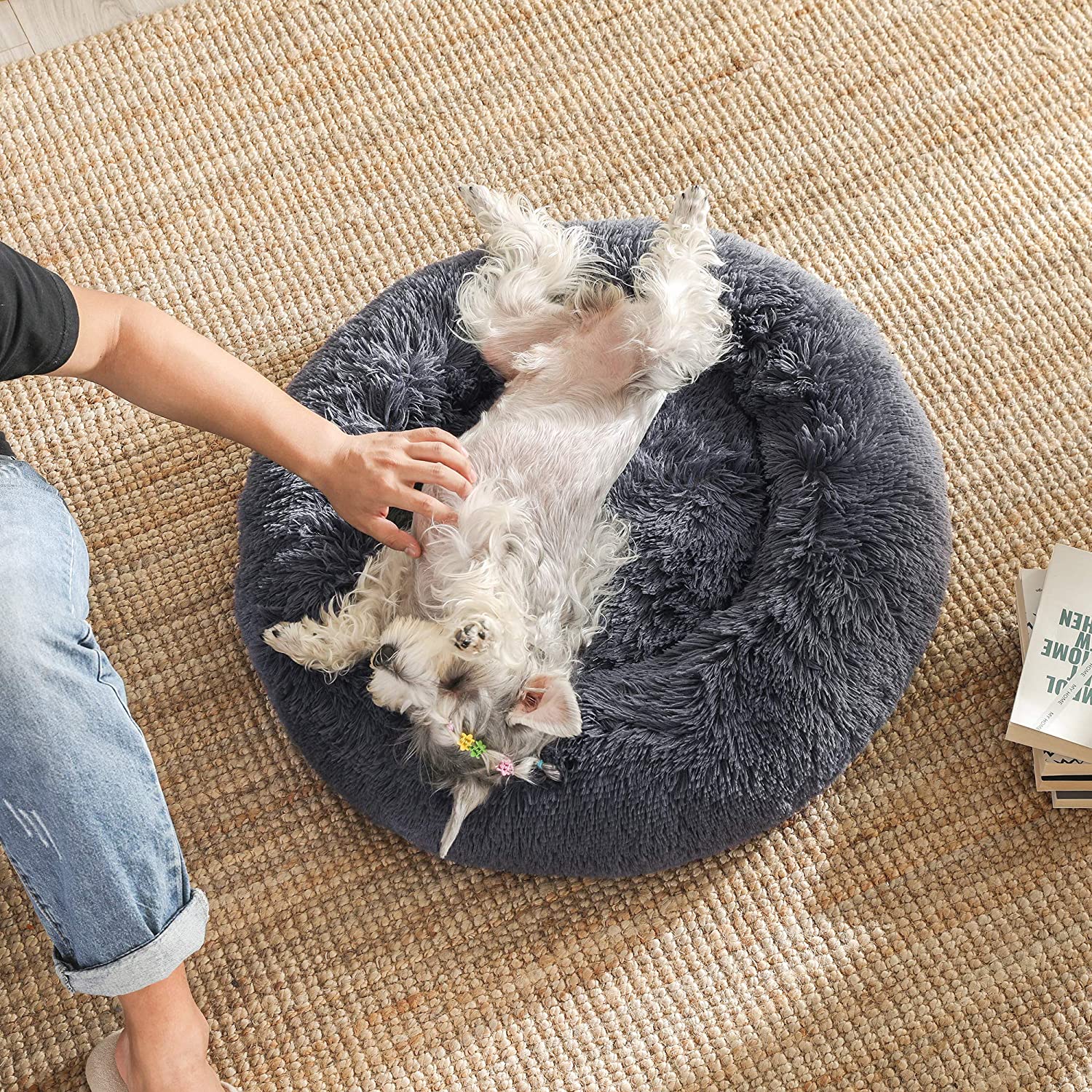 Plišani, okrugli krevetić za mačke i manje rase pasa, 60 cm, tamno sive boje | FEANDREA | FEANDREA-vitahome.hr