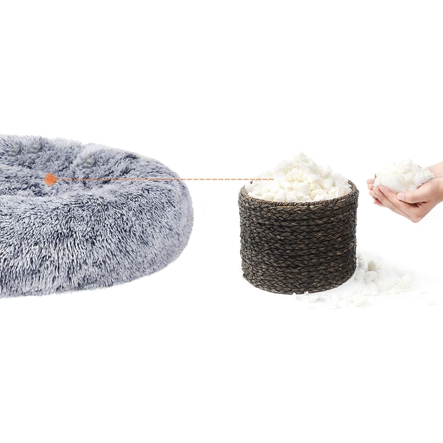 Plišani, okrugli krevetić za mačke i pse srednje veličine, 80 cm, svijetlo siva | FEANDREA | FEANDREA-vitahome.hr