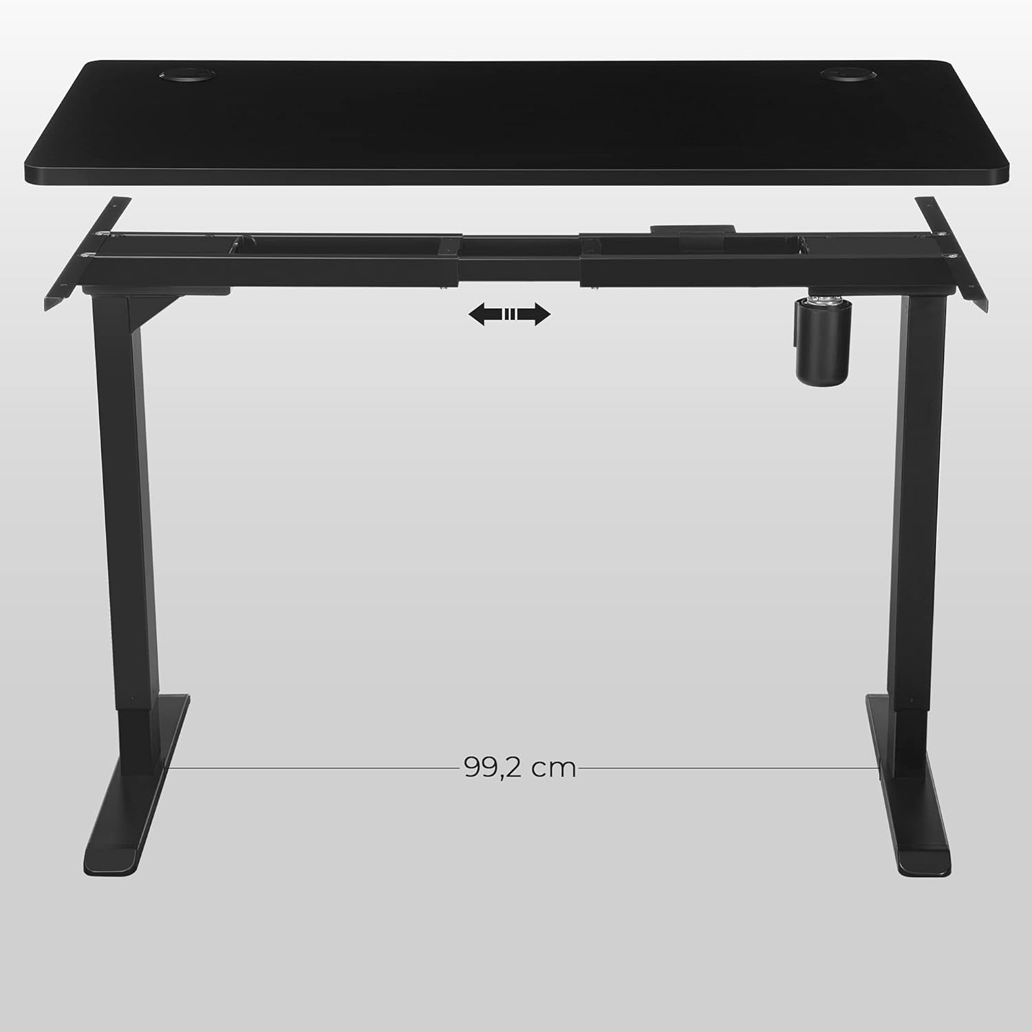 Ploča za električni stol, sa zaobljenim glatkim rubovima, 60 x 120 cm, crna | SONGMICS-vitahome.hr