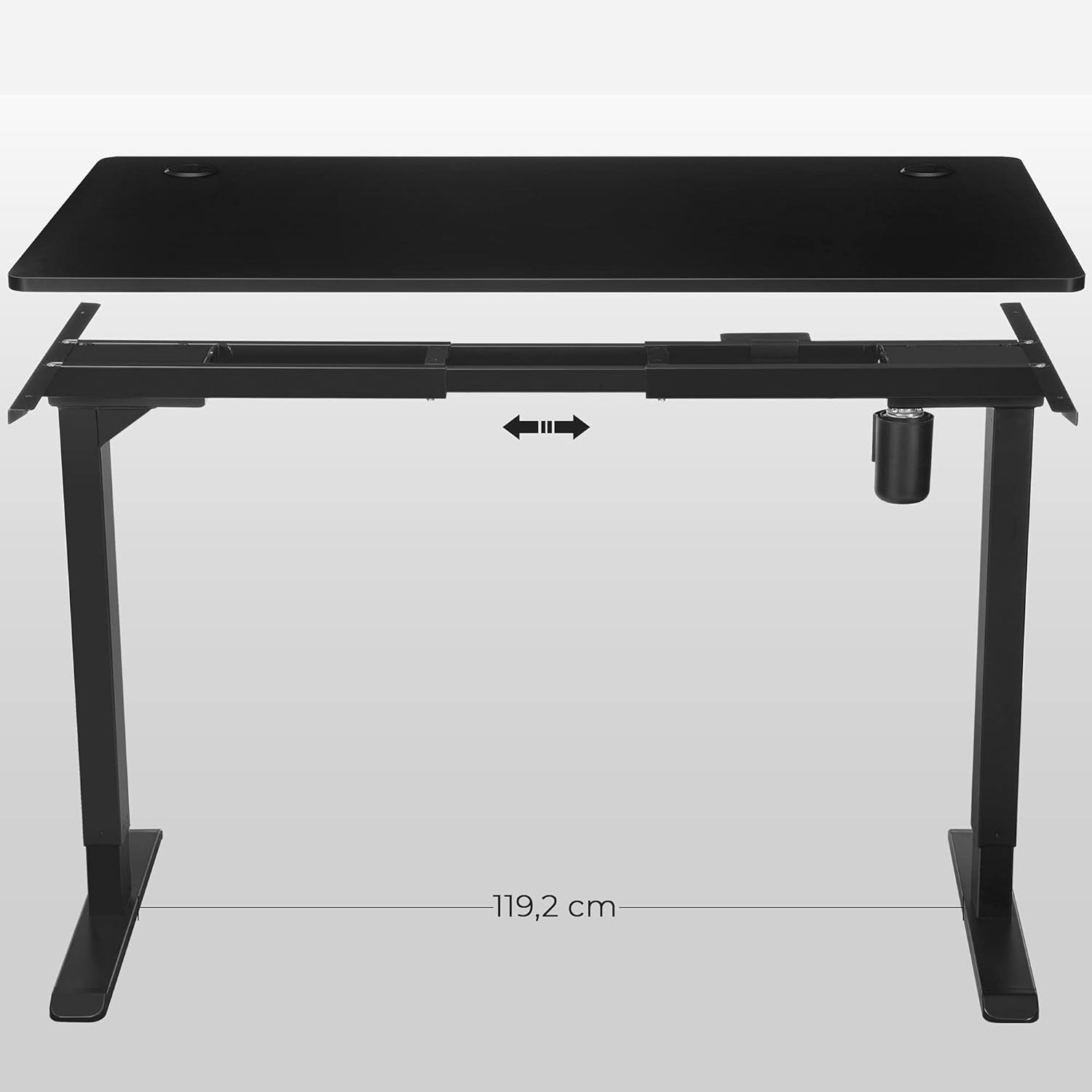 Ploča za električni stol, sa zaobljenim glatkim rubovima, 60 x 140 cm, crna | SONGMICS-vitahome.hr