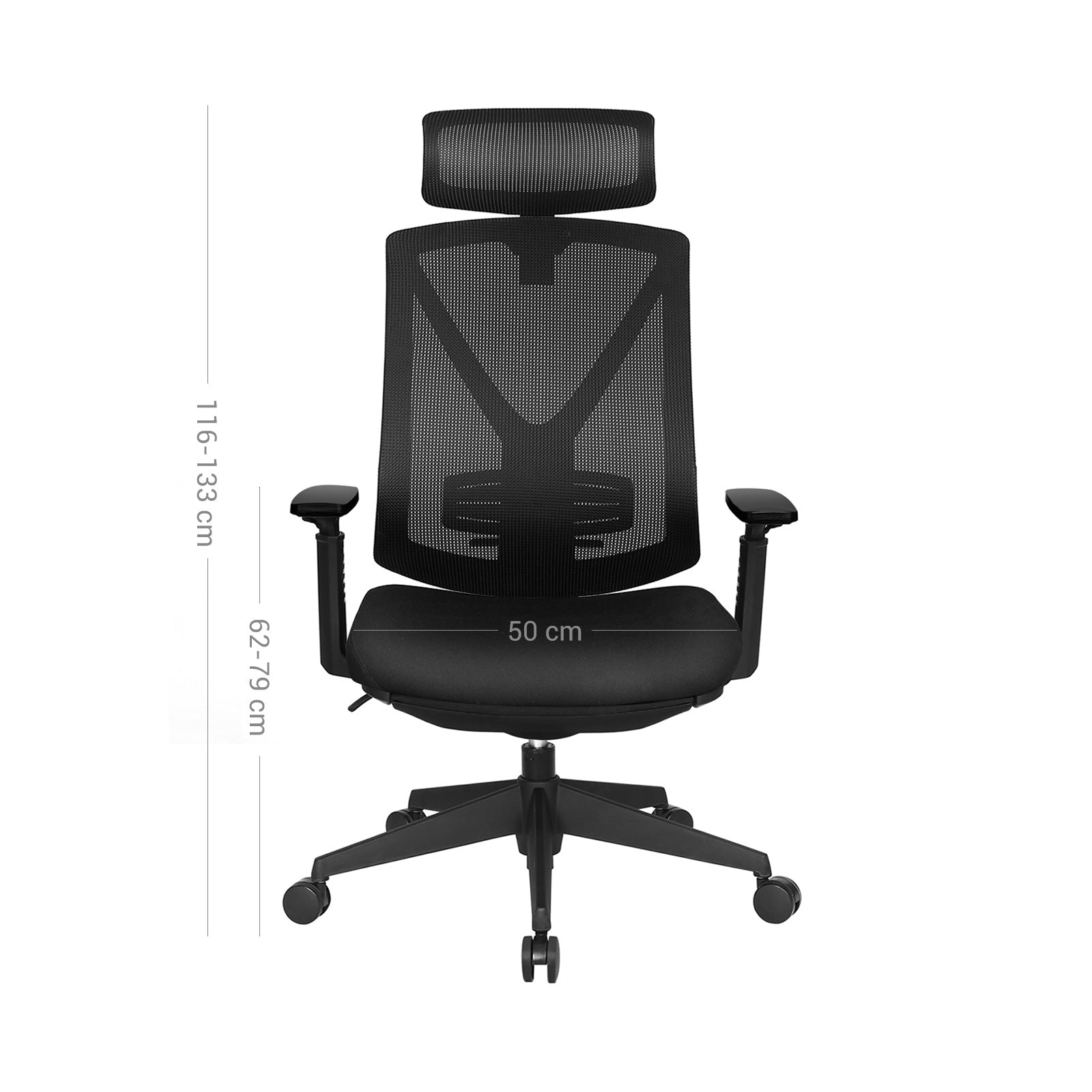 Podesiva ergonomska uredska stolica s osloncem za noge, glavu i ruke, crna | SONGMICS-vitahome.hr