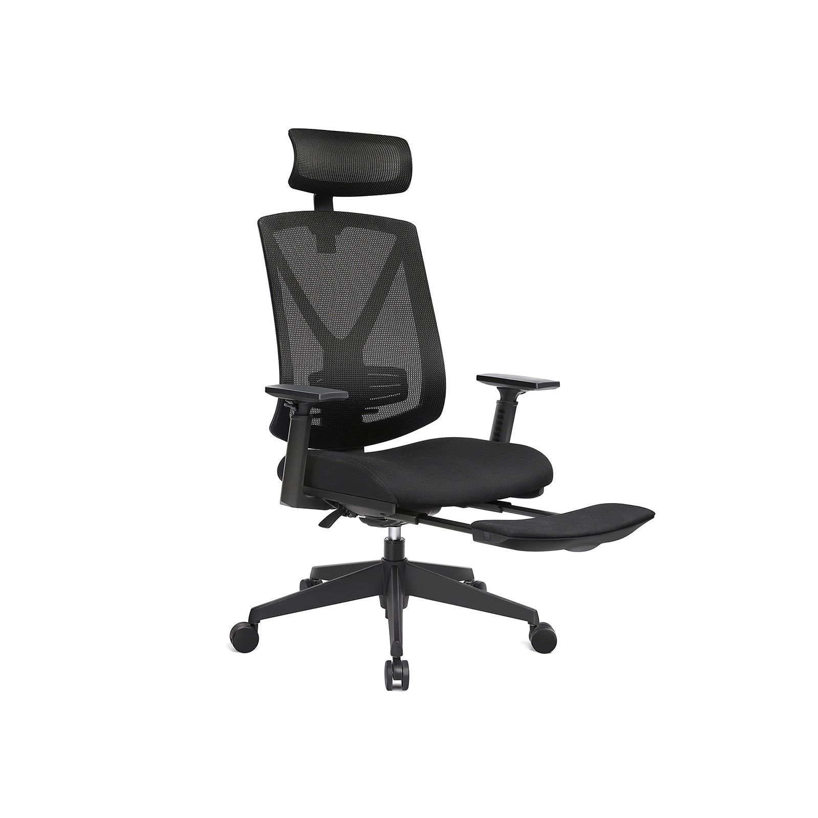 Podesiva ergonomska uredska stolica s osloncem za noge, glavu i ruke, crna | SONGMICS-vitahome.hr