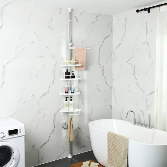 Podesiva kupaonska kutna polica, teleskopska tuš polica, 95-300 cm | SONGMICS-vitahome.hr