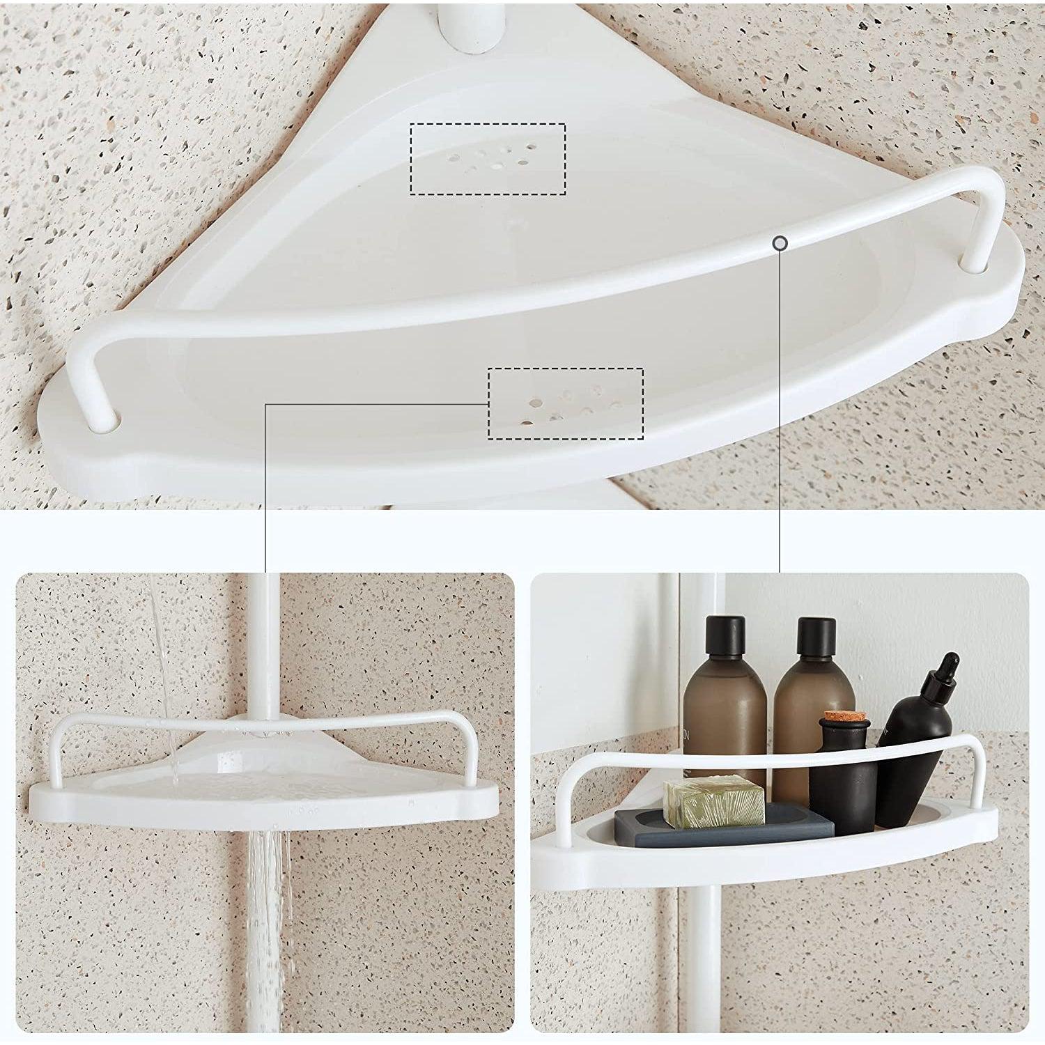 Podesiva teleskopska kupaonska kutna polica, 85-305 cm | SONGMICS-vitahome.hr