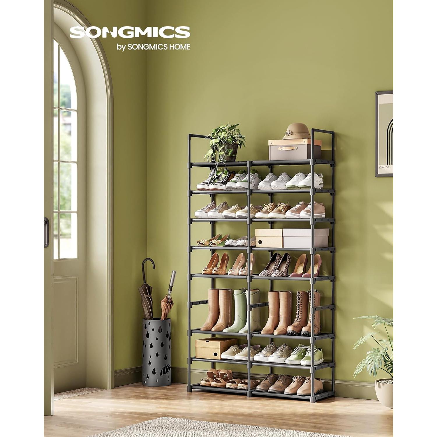 Podesivi stalak za cipele na 8 razina, 29,5 x 86,9 x 157,6 cm, crni | SONGMICS-vitahome.hr