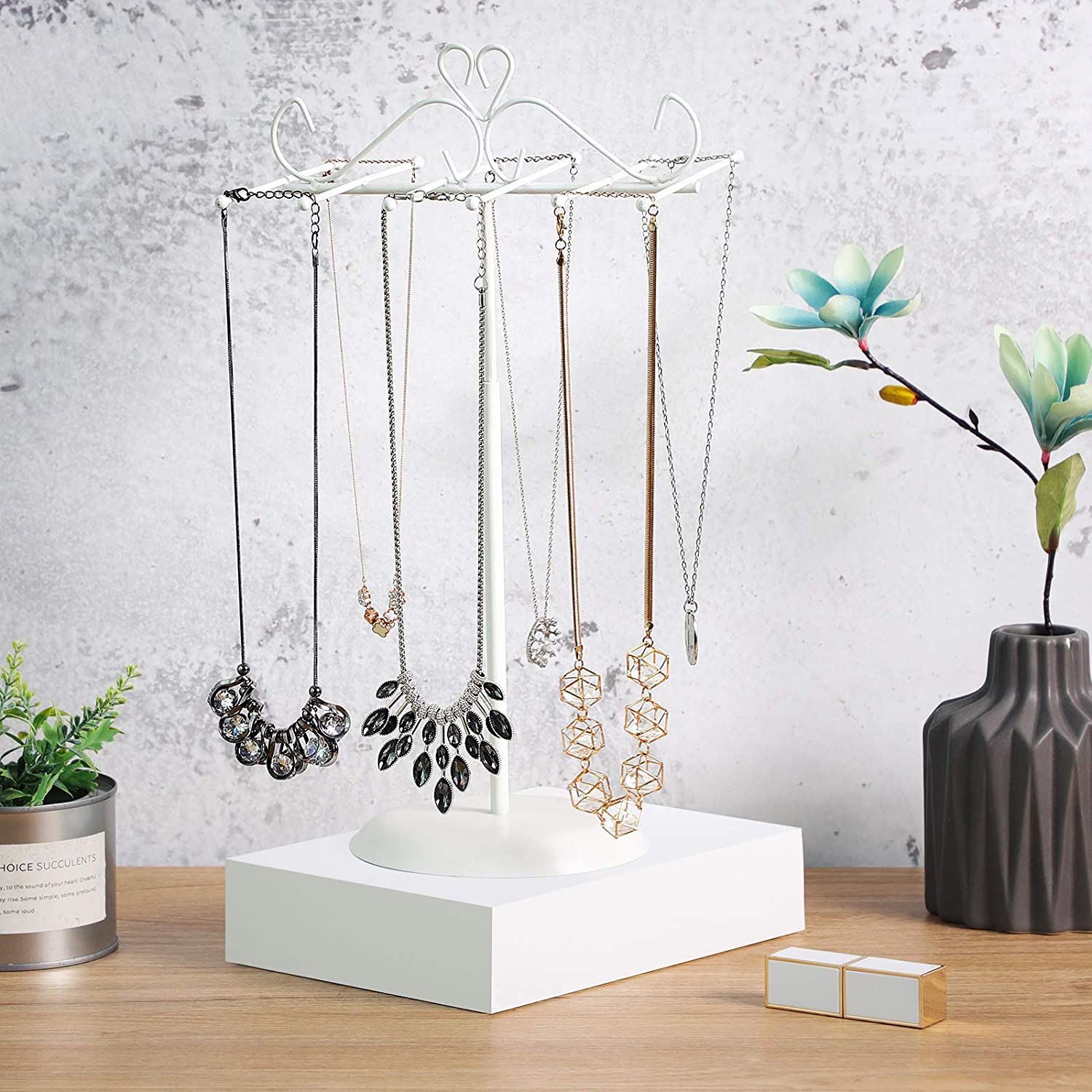 Podesivi stalak za nakit, 20,5 x (28-45) x 14 cm, bijele boje | SONGMICS-vitahome.hr
