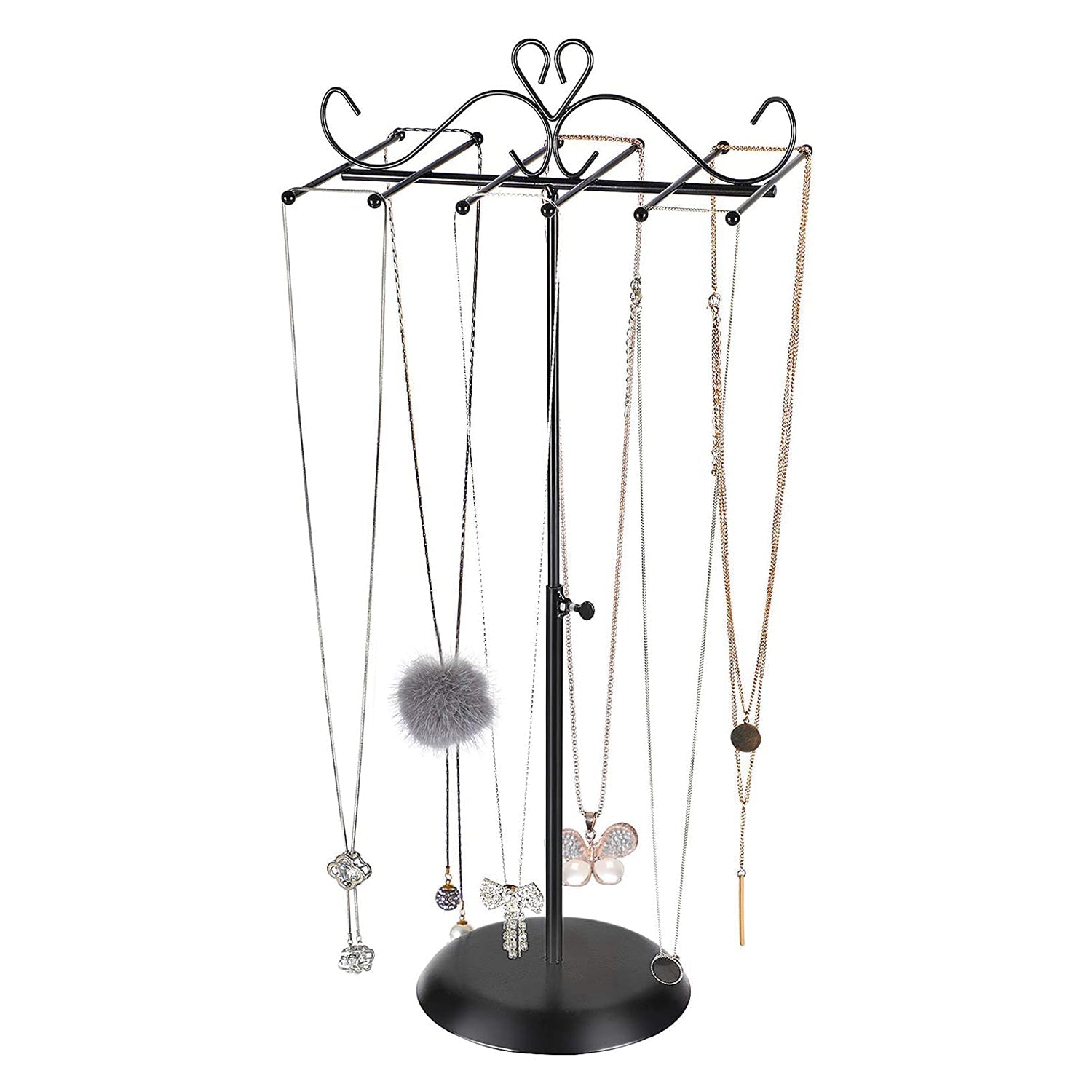 Podesivi stalak za nakit, 20,5 x (28-45) x 14 cm, crne boje | SONGMICS-vitahome.hr