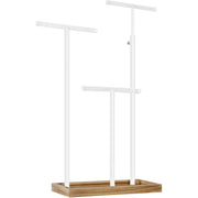 Podesivi stalak za nakit, 25 x 11,8 x (41,5-56,5) cm, bijeli i boje drveta | SONGMICS-vitahome.hr