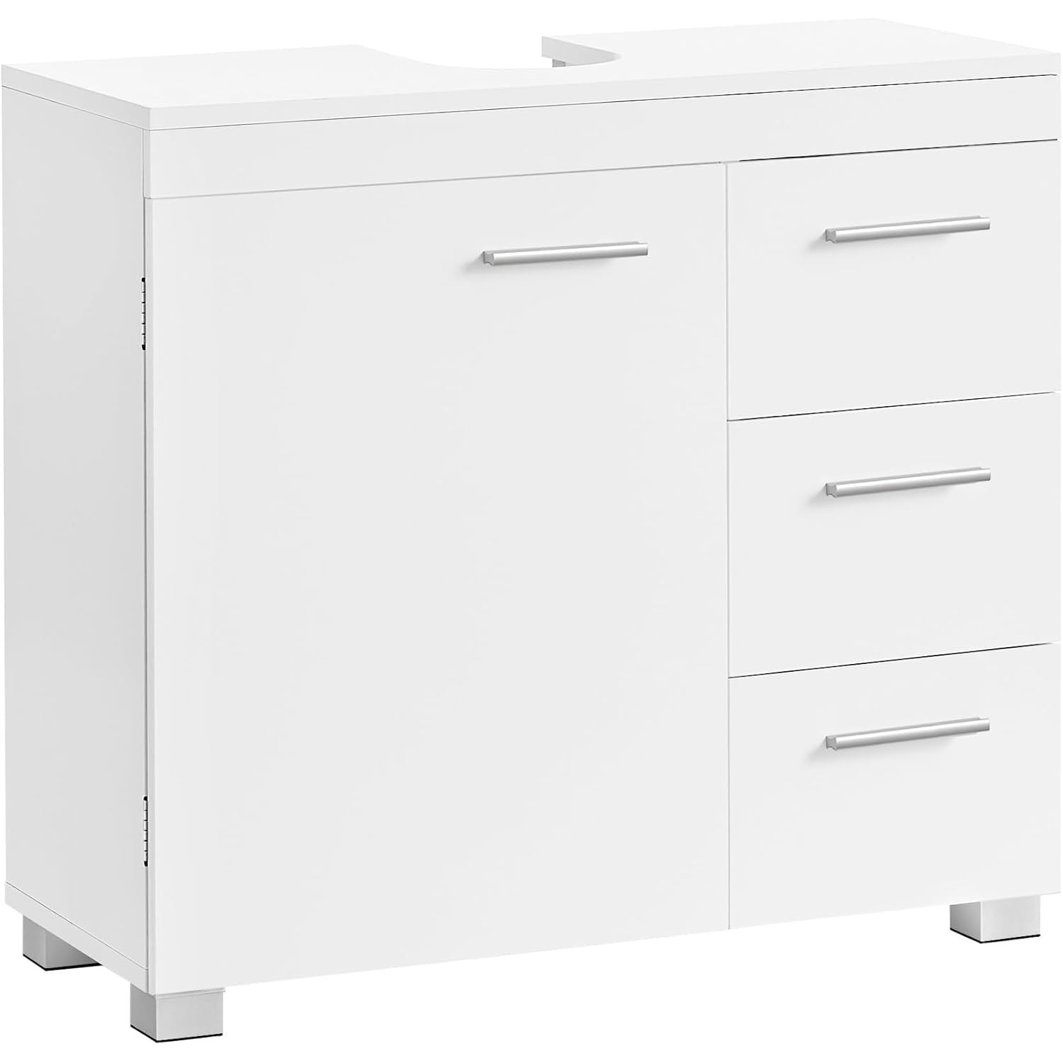 Podni ormarić za umivaonik s 3 velike ladice, 30 x 70 x 64 cm, bijeli | VASAGLE-vitahome.hr