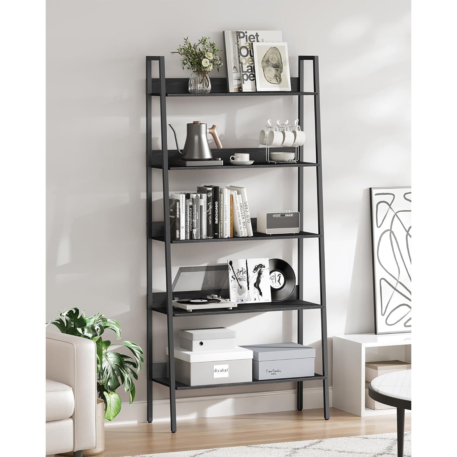 Polica na 5 razina, 30 x 80 x 170 cm, crne boje | VASAGLE-vitahome.hr